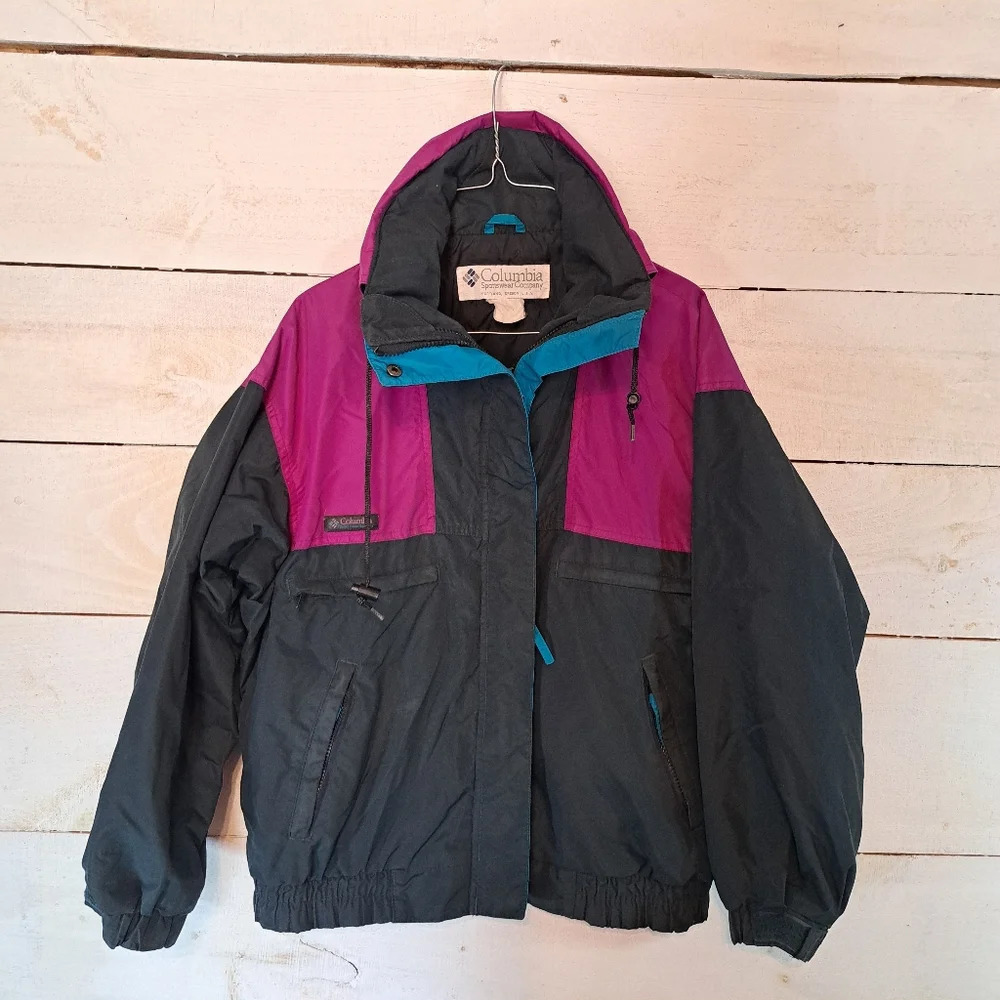 Vintage Columbia Jacket Women Vamoose Purple Teal.